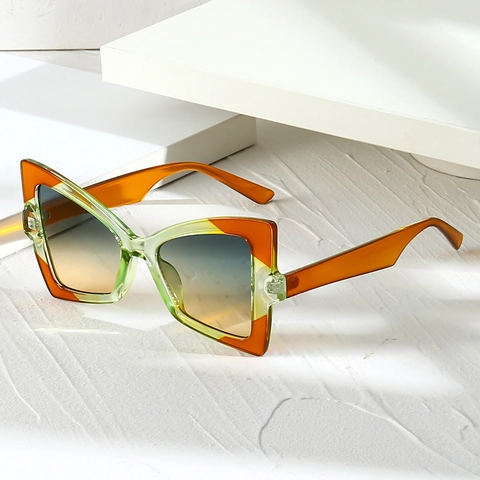 Occhiali Da Sole Oversize A Farfalla Cat Eye Per Donna Lenti Sfumate Alla Moda Montatura In PC UV400 Retro