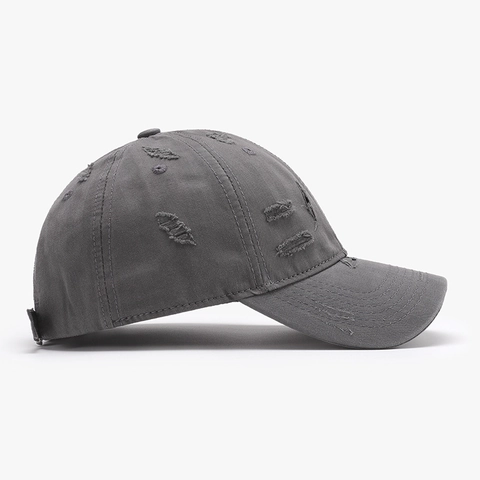 Casquette De Baseball Déchirée Distressed Coton Vintage Streetwear Chapeau De Soleil Ajustable Homme Femme Visière Courbée