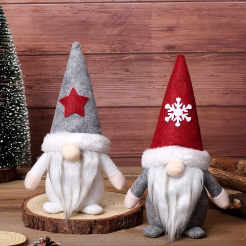 Gnome De Noël Poupée En Peluche Nordique Tomte Style Renne Ornement Tissu En Feutre Fourrure Artificielle Fait Main Décoration Table Vacances