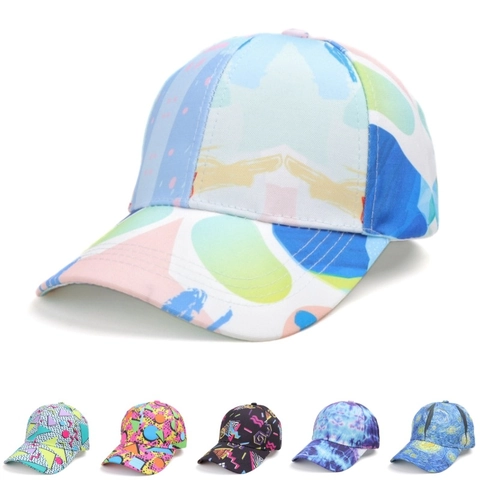 Baseball Cap Cotton Polyester Sun Protection Adjustable Starry Night Geometric Print Retro Outdoor Sport Hat