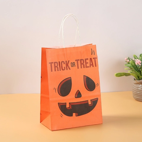 Bolsas De Regalo Para Halloween Papel Kraft Asa Trick Or Treat Bolsas De Dulces Dibujos Animados Fiesta Decorativo
