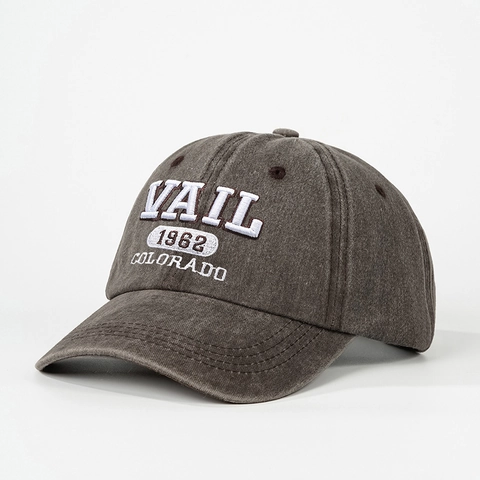 Gorra De Béisbol De Algodón Lavado Vintage Bordado VAIL COLORADO Sombrero De Sol Ajustable Deporte Al Aire Libre