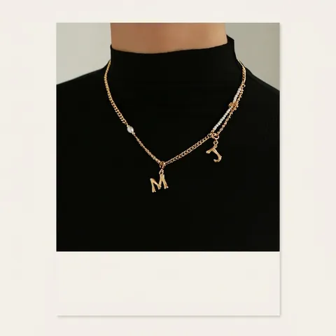 Bamboo Texture Initial Letter Pendant Vintage Gold Plated Brass DIY Alphabet Charm Jewelry Accessories For Women