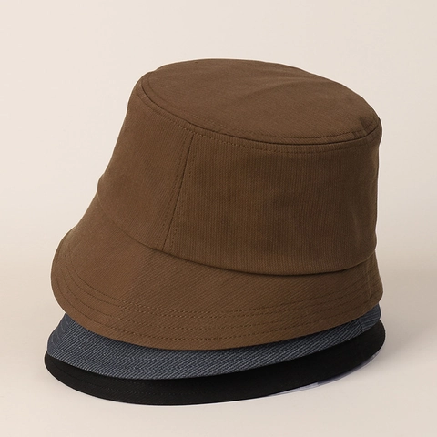 Chapeau Bob Femme Texture Rayée Mélange Polyester Viscose Coton Protection Solaire Pliable Bord Large Décontracté Style Japonais