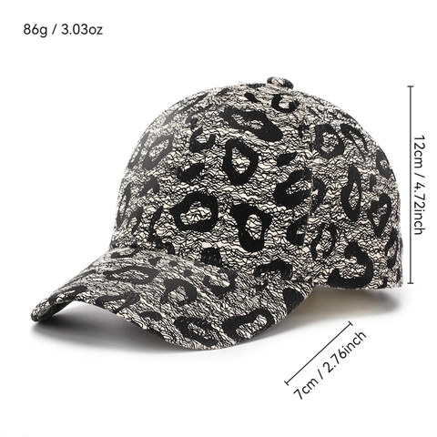 Luipaardprint Honkbalpet Polyester Verstelbare Metalen Gesp Ademend Zonbescherming Mode Streetwear Outdoor Pet