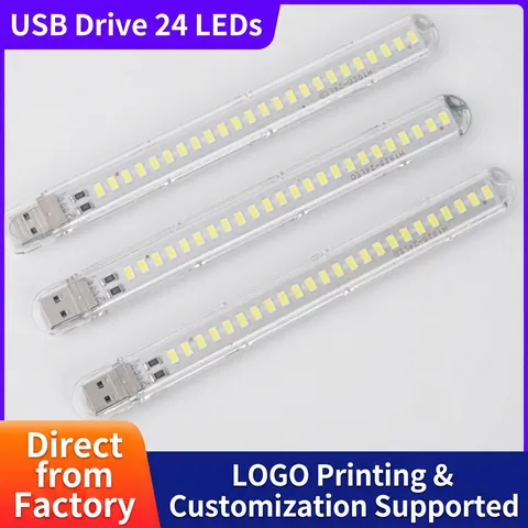Barra Luminosa LED USB Portatile Mini Luce Notturna Alta Luminosità Plastica Trasparente Per Laptop Power Bank Lettura Illuminazione