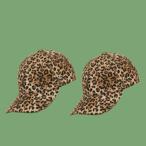 Leopard Print Baseball Cap Polyester Verstellbarer Sonnenschutz Hut Mode Koreanischer Stil Gebogene Krempe Outdoor