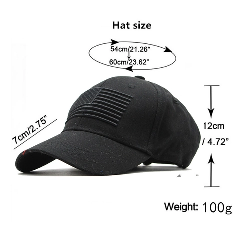 Cappello Da Baseball Con Ricamo Bandiera Americana Cotone Regolabile Stile Tattico Militare Berretto Unisex