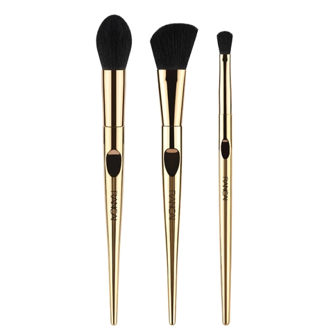 Grundierung Lidschatten Konturierung Make-up Pinsel Kunstfaser Goldener Metallischer Ergonomischer Griff Beauty Tool