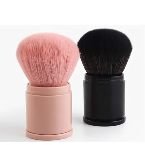 Einziehbarer Make-Up-Pinsel Weiche Synthetikfaser Tragbarer Gesichtspuder-Rouge-Pinsel Mit Deckel Reisefreundlicher Pilzkopf