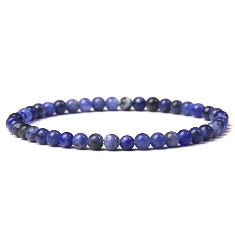 Natural Stone Beaded Bracelet Elastic Round Crystal Agate Healing Energy Jewelry For Women Men Retro Bohemian
