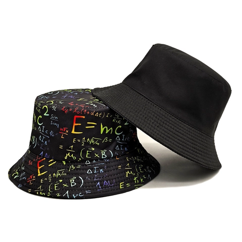 Vissershoed Polyester Wiskunde Wetenschap Natuurkunde Formule Print Zonbescherming Ademend Outdoor Casual Geek Stijl Unisex
