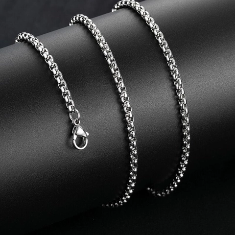 Titanium Steel Box Chain Necklace Square Venetian Chain Gold Black Silver Polished Link Jewelry For Men Women Necklaces