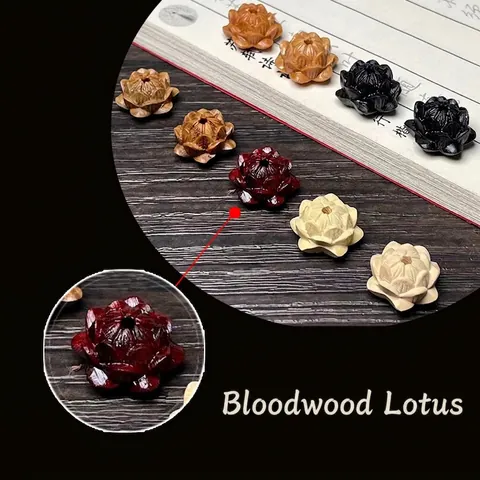 Perle In Legno Di Loto Intagliate A Mano Per Creazione Di Gioielli Fai Da Te Bracciale Stile Zen Retrò