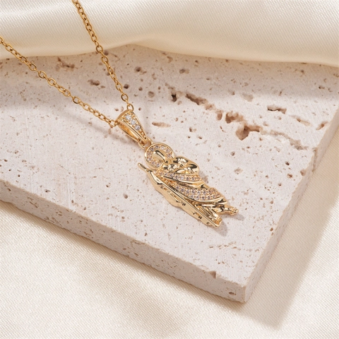 Sint-Juda Thaddeüs Religieuze Hanger Halsketting Voor Dames Heren Verguld Koper Zirconia Ingelegde Vintage Sieraden