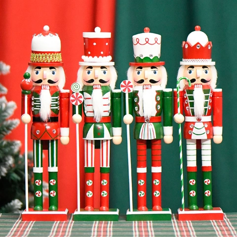 Traditioneller Nussknacker Soldat Figur Holz Handbemalt Süßigkeiten Thema Weihnachten Tischdeko Für Zuhause Feiertag