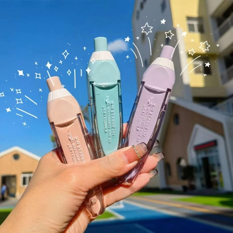 Nastro Correttore Retrattile Ricaricabile Portatile Plastica Film PET Colori Morandi Estetica Cancelleria Forniture Ufficio
