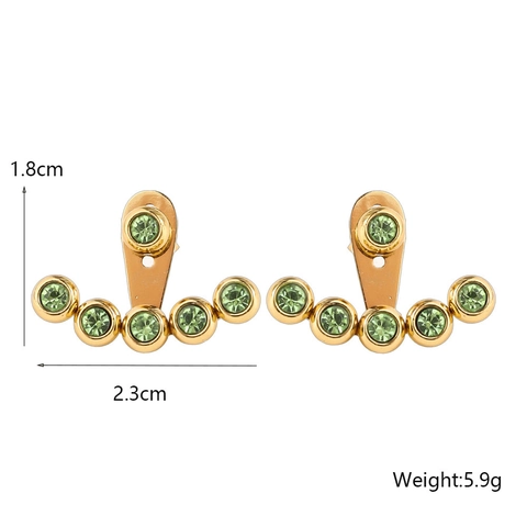 Orecchini Ear Jacket Acciaio Inossidabile Strass A Forma Di Ventaglio Rimovibile Fronte Retro Gioielli Moda Donna