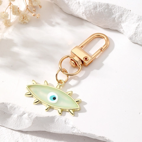 Vintage Böser Blick Schlüsselanhänger Legierung Emaille Anhänger Ethno-Stil Schutzausrüstung Amulett Mode Schmuck Schlüsselring Damen Herren