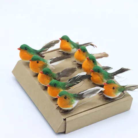 Oiseaux Robin En Plumes Artificielles Faits À La Main Ornements De Simulation Réalistes Pour Sapin De Noël Jardin Maison