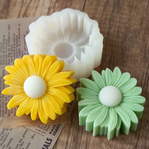 Grote Madeliefje Bloem Siliconen Vorm Voor DIY Geurkaars Zeep Hars Gieten Zonnebloem Vorm Handgemaakte Decoratieve Tool