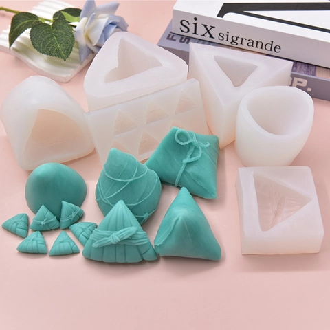 Stampo In Silicone A Forma Di Zongzi Realistico Per Cottura DIY Torta Cioccolato Sapone Candela Tradizionale Trama Di Foglia