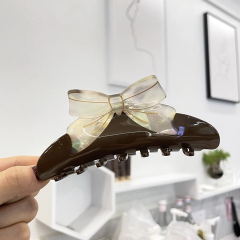 Französische Retro Acetat Haarklammer Mit Schleifen Dekor Große Elegante Haargreifer Damen Haar Styling Zubehör