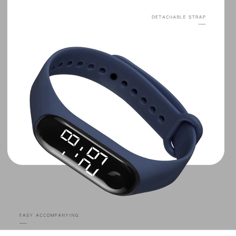 LED Digital Watch Waterproof Silicone Strap Sports Fashion Electronic Wristwatch For Kids Students Men Women