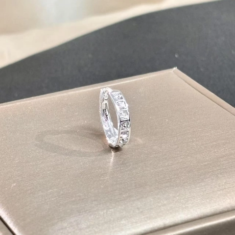 Fashion Shiny Square Cut Rhinestone Hoop Earrings Zinc Alloy Geometric Earrings For Men Women Lightweight Jewelry Gift