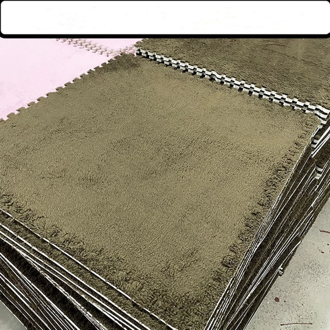 Plush Interlocking Foam Floor Mats Thickened Soft Velvet Puzzle Carpet For Bedroom Living Room Baby Crawling DIY Splicing