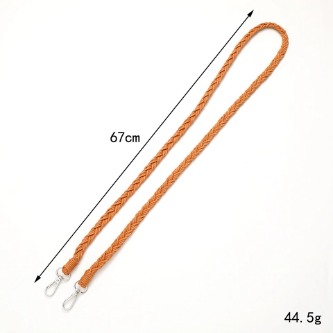 Handmade Woven Polyester Cotton Double Strand Braid Crossbody Lanyard Shoulder Strap Phone Case Bag Chain For Women