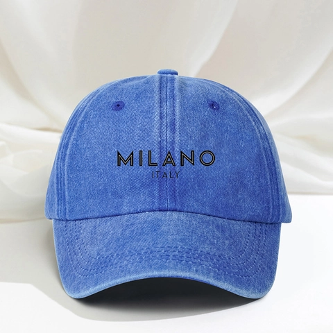 Gorra De Béisbol De Algodón Lavado Retro Milano Italia Impresión De Letras Sombrero De Sol Vintage Ajustable Exterior