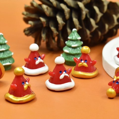 Weihnachtsmützen Harz Charms DIY Flatback Cabochons Miniatur Figuren Für Bastelarbeiten Dekor Haarschmuck