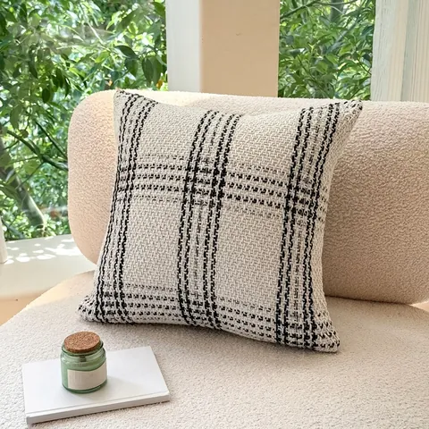 Housse de Coussin Style Crème Design Français Haut de Gamme Salon Canapé Coussin Décoratif Moderne