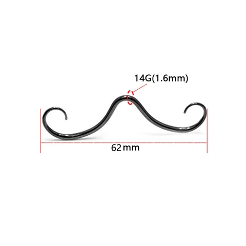 Anello per Setto Nasale a Baffo in Acciaio Inossidabile 316L Gioielli per Piercing del Corpo Creativo Piercing per Setto a Baffi per Gioielli Unisex per Feste