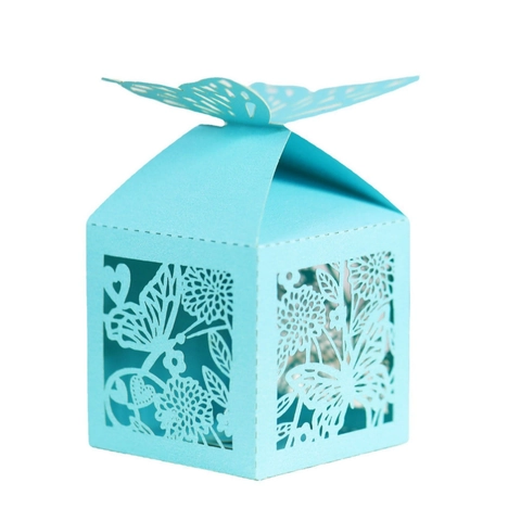 Scatole Regalo Farfalla Tagliate Al Laser Carta Perla Artificialta Scatole Di Caramelle Fiori Cavi Per Matrimonio Festa Fidanzamento