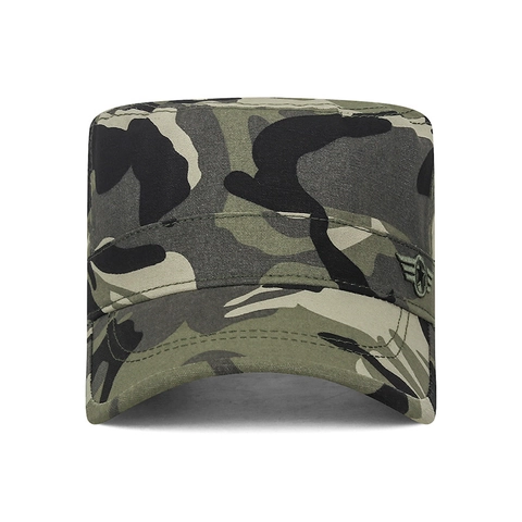 Herren Flat Top Cadet Cap Camouflage Baumwolle Canvas Taktisch Militär Sonnenschutz Outdoor Verstellbar Stickerei Hut