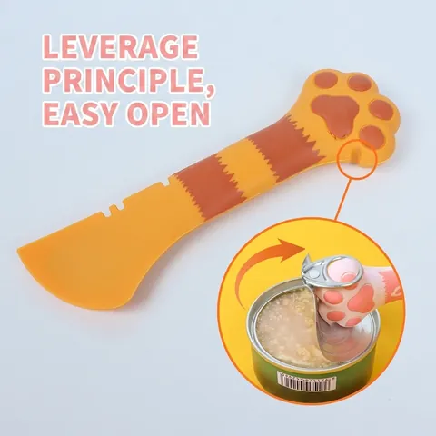 Cuillère Pour Conserves Animaux Silicone Forme Griffe Chat Ouvre Boîte Multifonction Pelle Alimentaire Couvercle Réutilisable Chat Chien