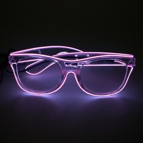Gafas Luminosas LED Con Cable EL Gafas De Obturador Neón Para Fiesta Festival De Música Club Halloween Navidad Plástico Transparente