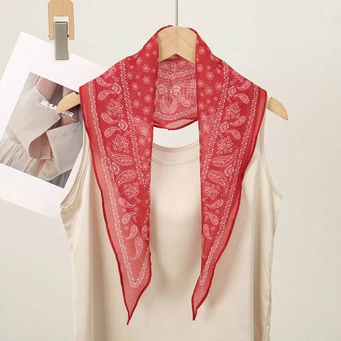 Vintage Paisley Print Polyester Scarf For Women Classic American Retro Headband Neck Scarf Stylish Bandana Hair Wrap