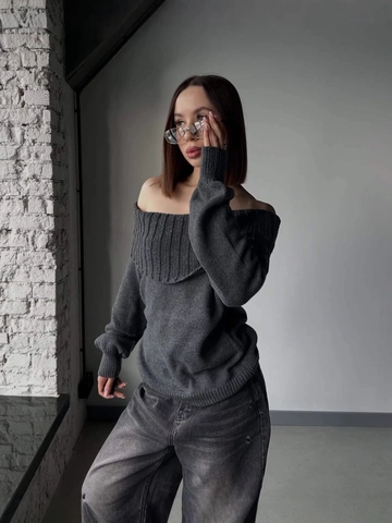 Suéter De Punto Con Hombros Descubiertos Para Mujer Algodón Poliéster Manga Larga Casual Ajustado Color Sólido Top Sexy