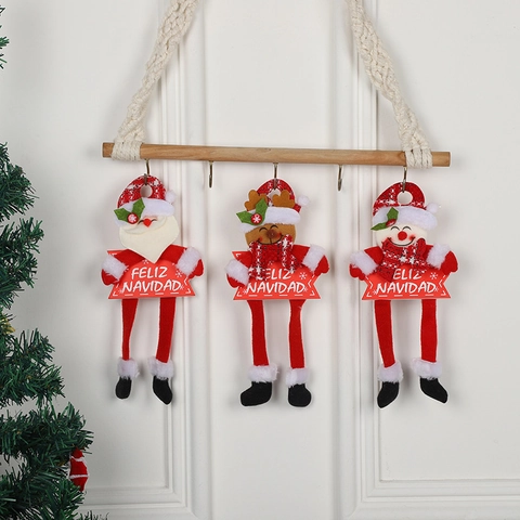 Weihnachtsschmuck Hängen Weihnachtsmann Schneemann Rentier Plüsch Vliesstoff Feliz Navidad Schilder Festliche Hausbaum Dekoration