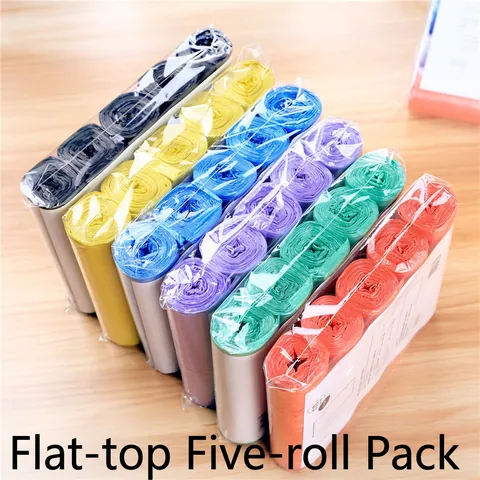 Disposable Trash Bags Thickened PE Material Flat Mouth Point Break For Home Waste Management Multi Colored Garbage Liners