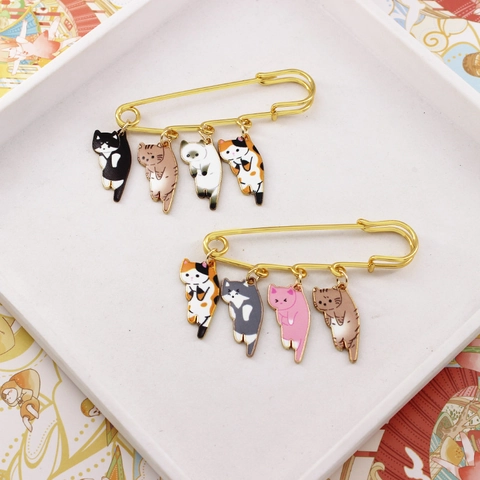 Spilla Da Balia In Smalto Gatto Cartone Animato Lega Decorazione Abbigliamento Chiusura Vita Borsa Distintivo Accessorio Gioielli Per Donne Bambini