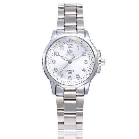 Ladies Quartz Wrist Watch Elegant Alloy Metal Link Strap Numeric Scale Business Casual Timepiece