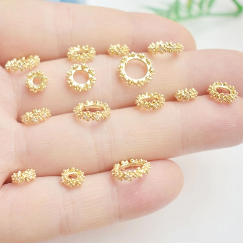 Perles D'espacement Flocon De Neige Cuivre Micro Pavé Zircon Grand Trou DIY Fabrication De Bijoux Accessoires Bracelet