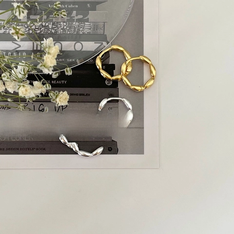 925 Sterling Zilveren Olijftak Ring Oorbellen Voor Vrouwen Minimalistische Ins Stijl Klein Gedraaid Sieraden