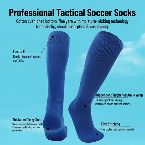 Professional Soccer Socks Thickened Towel Bottom Anti-Slip Breathable Long Over-The-Knee Sports Training Adults Kids