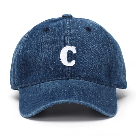 Baseball Cap Washed Denim Cotton Letter C Embroidery Sun Protection Adjustable Vintage Casual Outdoor Hat Men Women