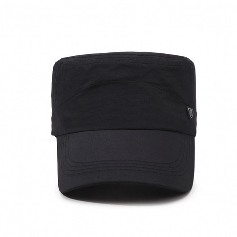 Men Cadet Cap Quick-Drying Flat Top Hat Sun Protection Breathable Outdoor Casual Adjustable Polyester Hat
